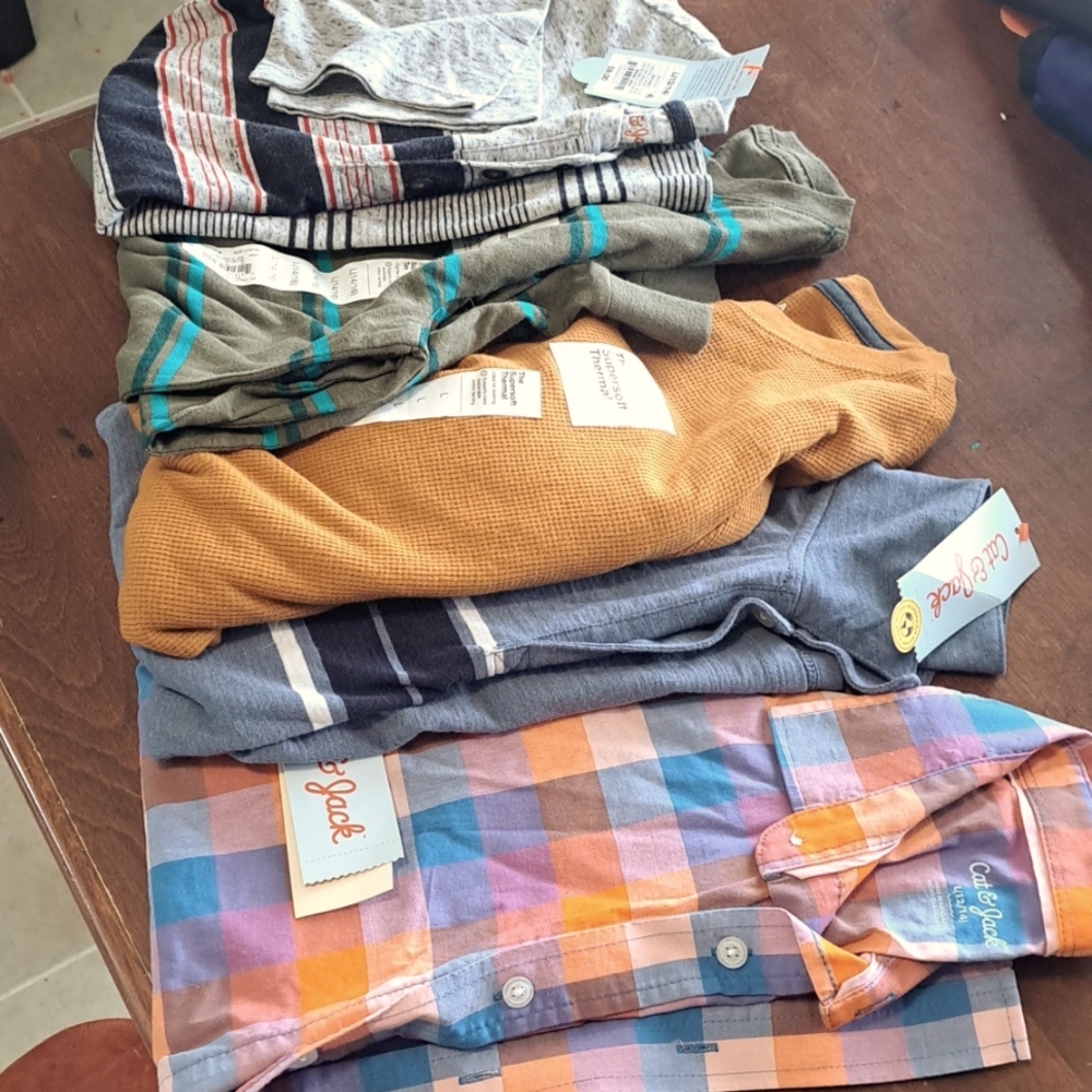 Five brand new shirts 12-14, and comparable kids lg
